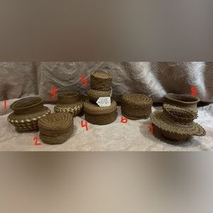 Vintage Tarahumara Pine Needle Baskets, Bundle 5-8